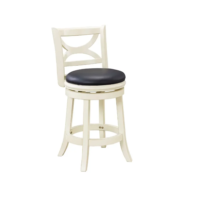 

Boraam Florence Counter Height High Back Swivel Wood Counter Stool, Distressed White Finish