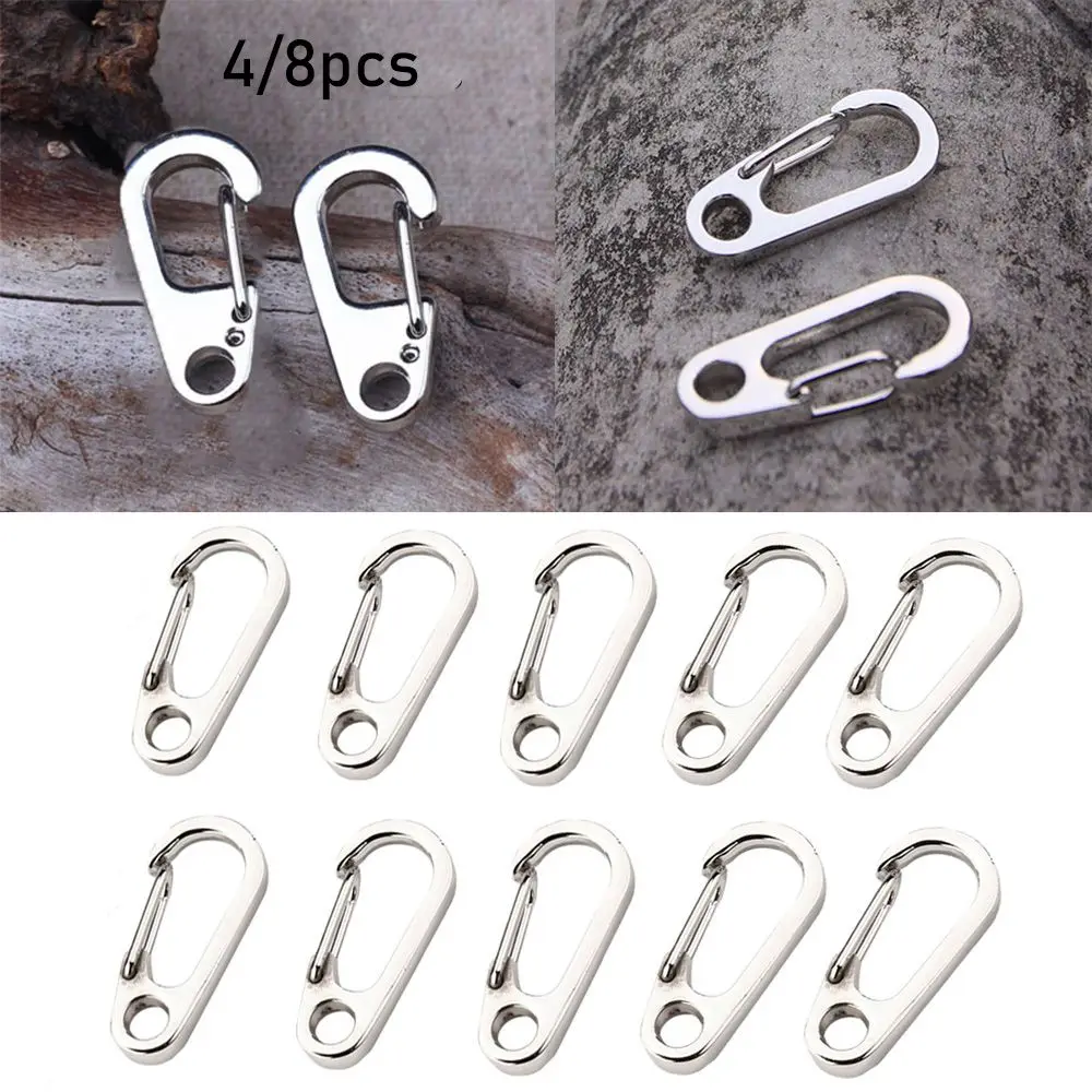 

Survival EDC Gear Mini Aluminum Alloy Safety Travel Tools D Carabiner Camping Keyring Spring Clips D-Ring Key Chain