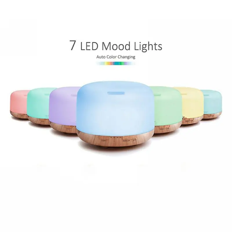 500ml Essential Oil Diffuser Aroma Aromatherapy Remote Control Night Light Fine Fog Humidifier Household Room Car Drop Shipping