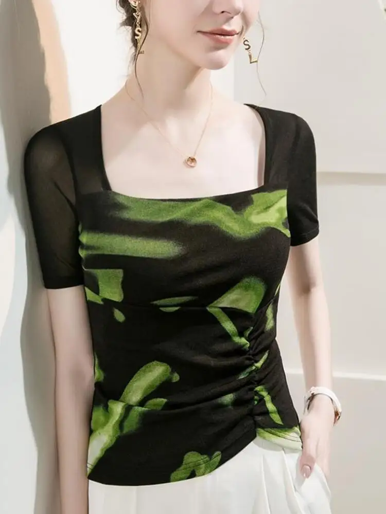 Сетчатая Лоскутная Одежда для китайских народных танцев женская рубашка flamмаго