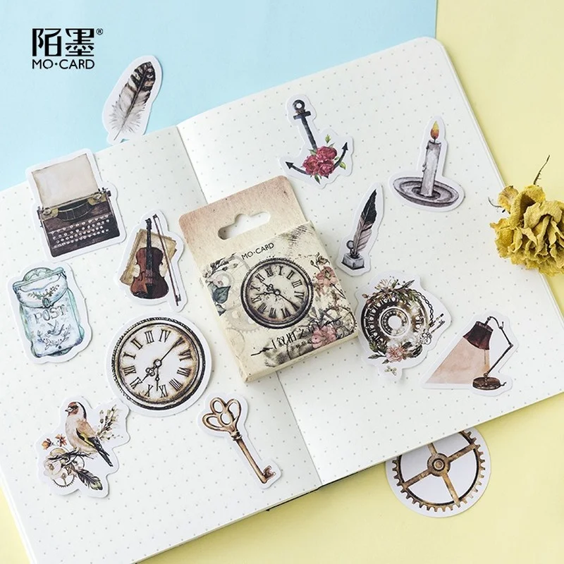 

46pcs/pack Retro Memory Sticker Diary Sticker Scrapbook Decoration Paper Stationery Diy Stickers School Office Supply