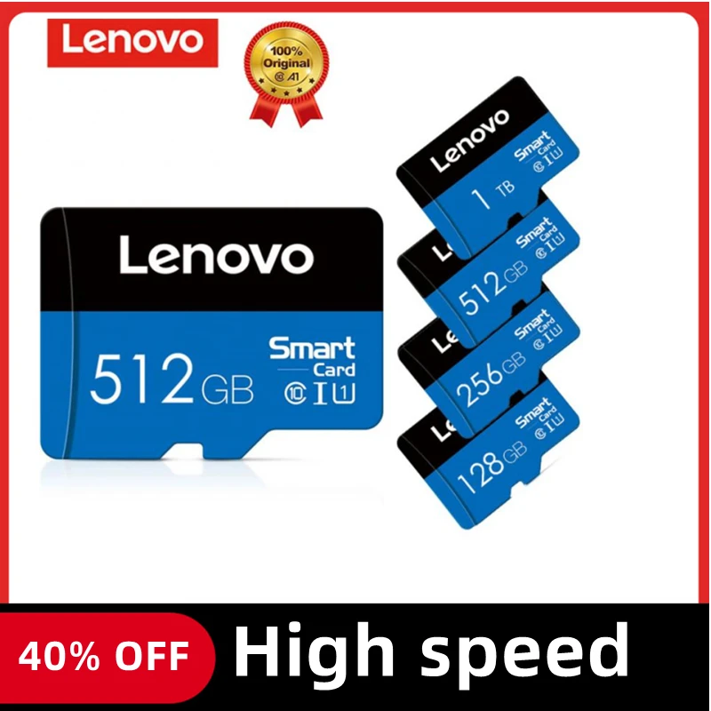 Lenovo SD Card 128GB Memory Card 64GB Mini Micro SD TF Flash Drive 256gb 32 Gb Plug And Play Memory TF Card For Phone Mp3 Mp4