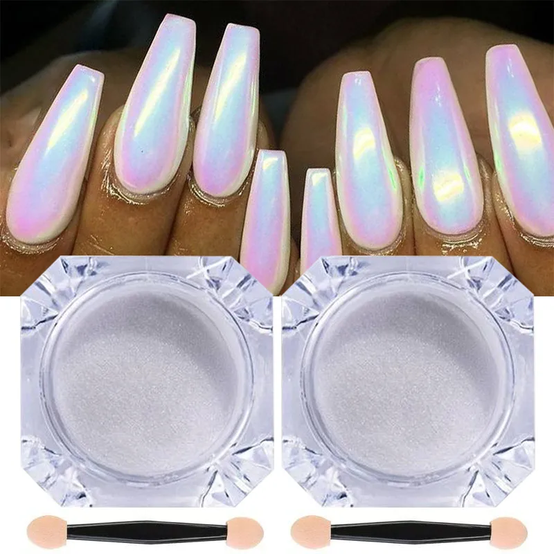 Популярный порошок-спрей Aurora для дизайна ногтей пастельный неоновый градиентный