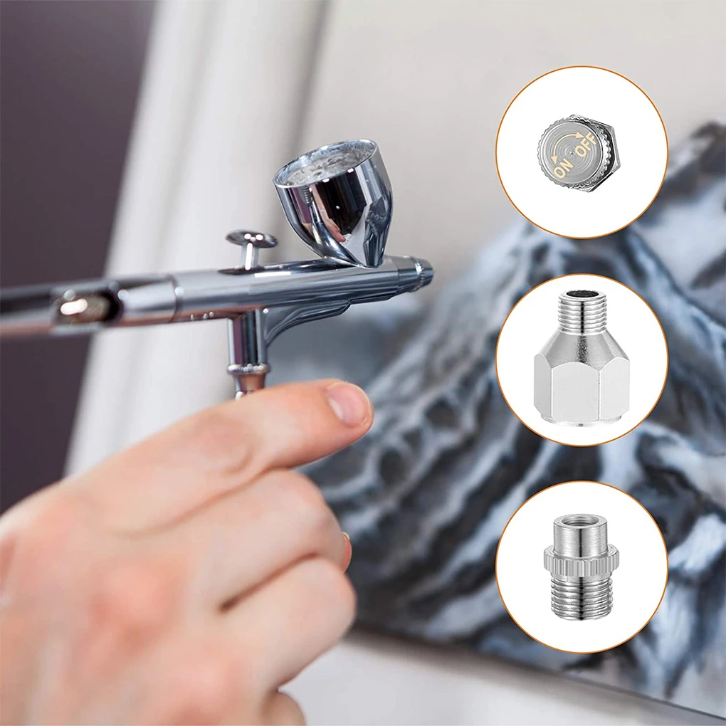

13 Pieces Airbrush Adaptor with Adjustable Valve Compressor Spray Hose Connector Accessory Repairing Craft Painting