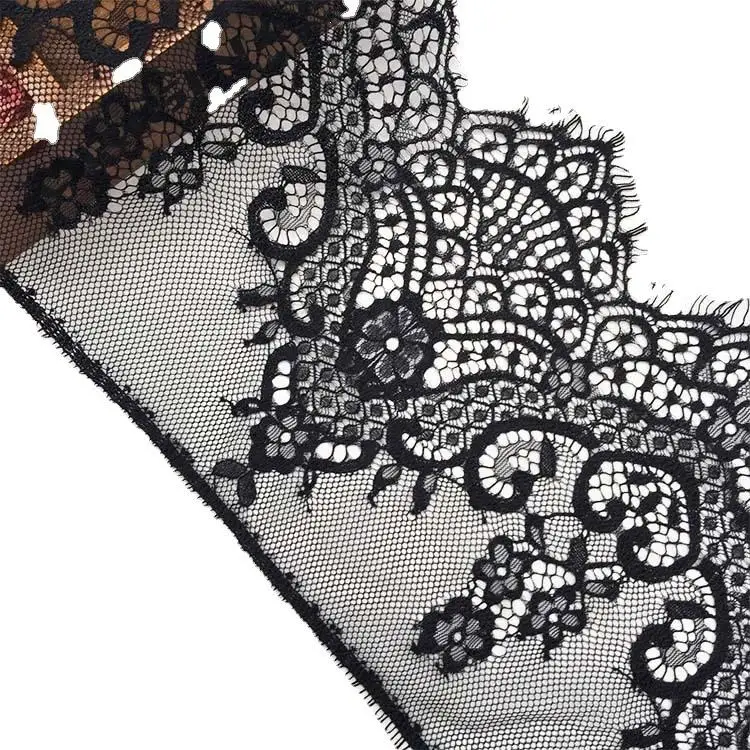 

19cm*300cm Eyelashes Lace 19cm Wide Eyelashes Lace Gauze Embroidered Lace Accessories Dress Skirt Sleeves Decorative Fabric