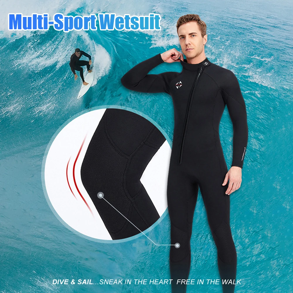 

Stretch 3mm Neoprene Wetsuit for Men Women Front Zip Full Body Diving Suit Long Sleeve for Snorkeling Scuba Surfing Spearfishing
