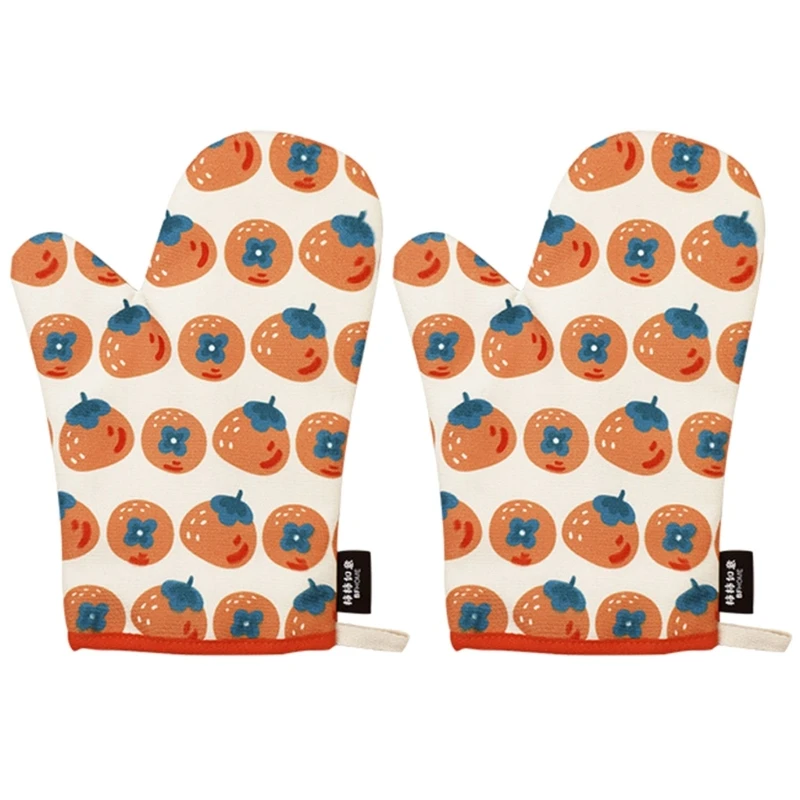 

Термостойкие варежки для духовки, Длинные хлопковые изоляционные перчатки для выпечки, моющиеся 40JA