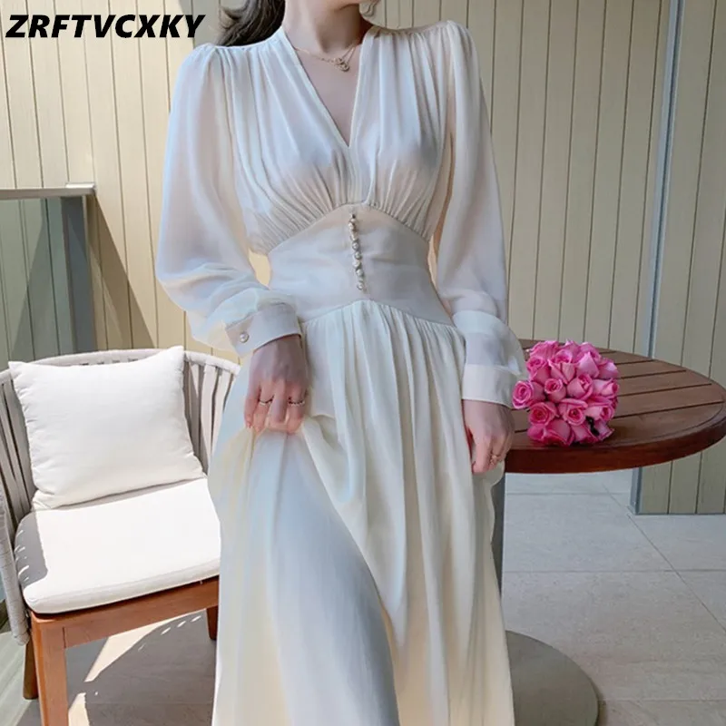 

Женское винтажное платье с высокой талией, весеннее платье со шнуровкой и вышивкой масляной живописи