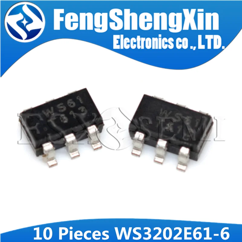 

10PCS WS3202E61-6 WS61 SOT23 WS3202E SOT23-6 WS3202E61-6/TR Overvoltage and overcurrent protection chip