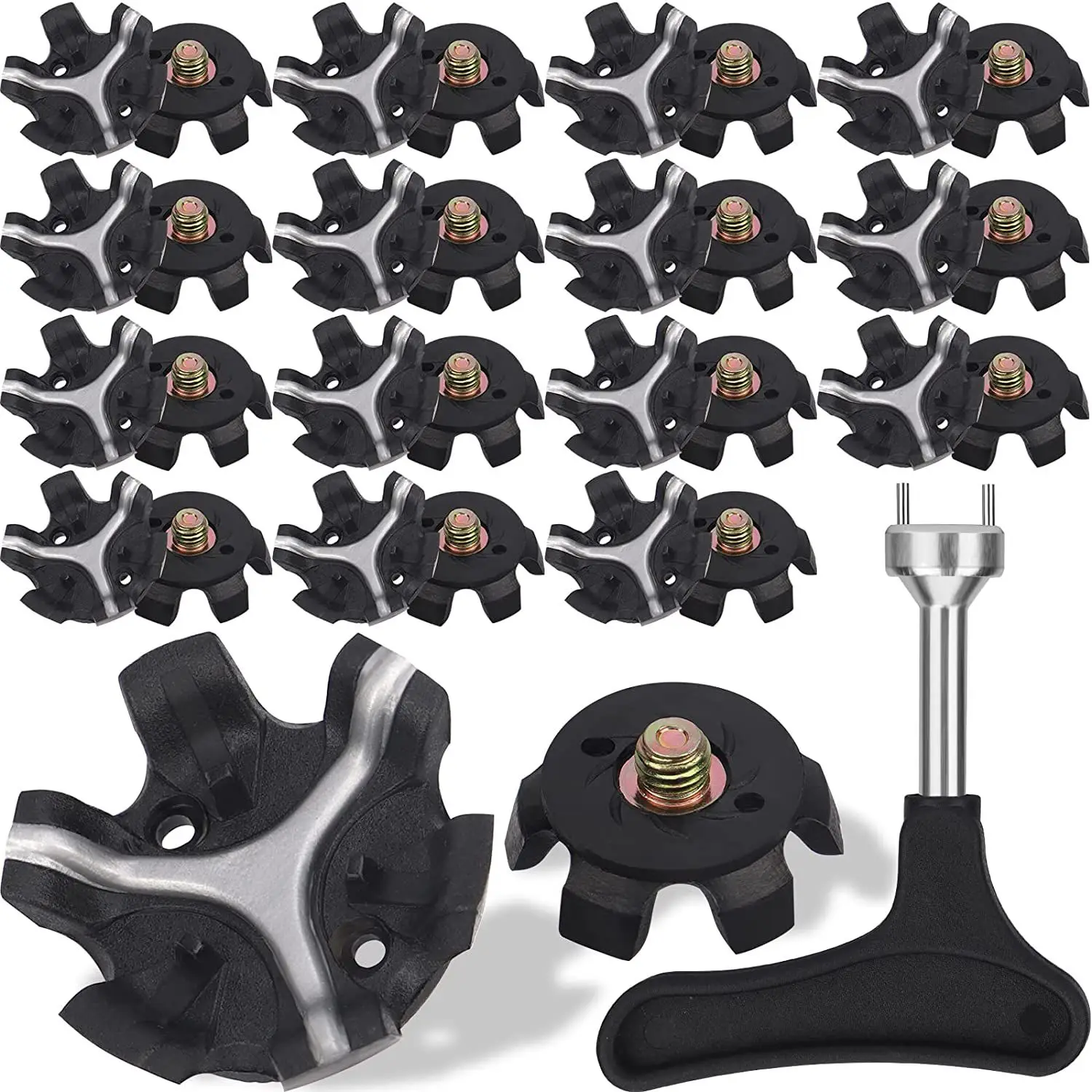 

30Pcs Golf Spikes Golf Shoe Spikes Replacements Golf Shoe Studs Golf Spikes Cleats with Spike Wrench Tool