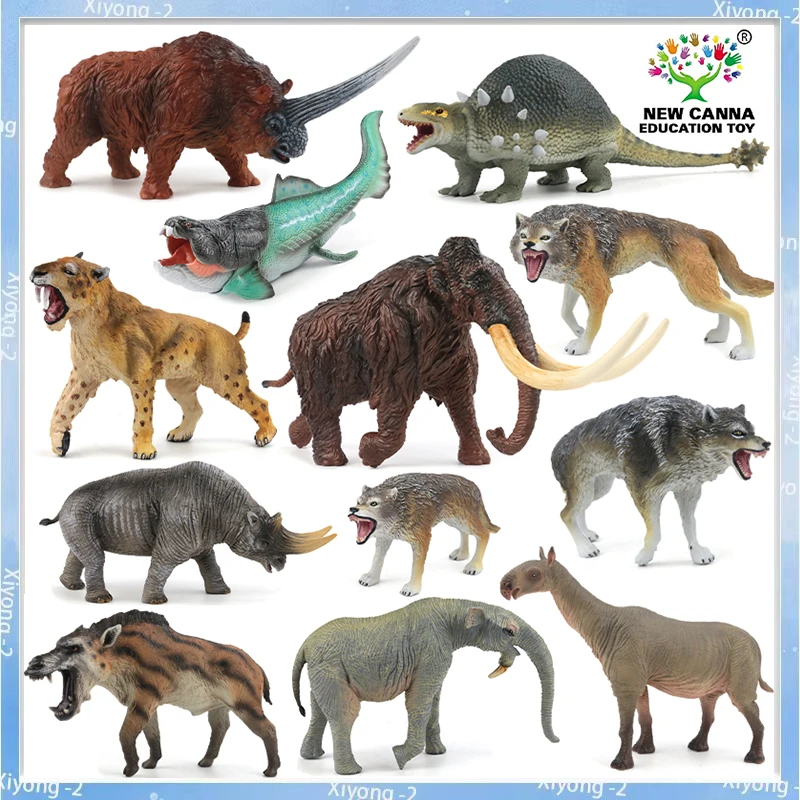 Фото В наличии новая образовательная игрушка Canma Mammoth Machairodus Deinotherium Paraceratherium Daeodon доисторическая модель животного игрушка №4