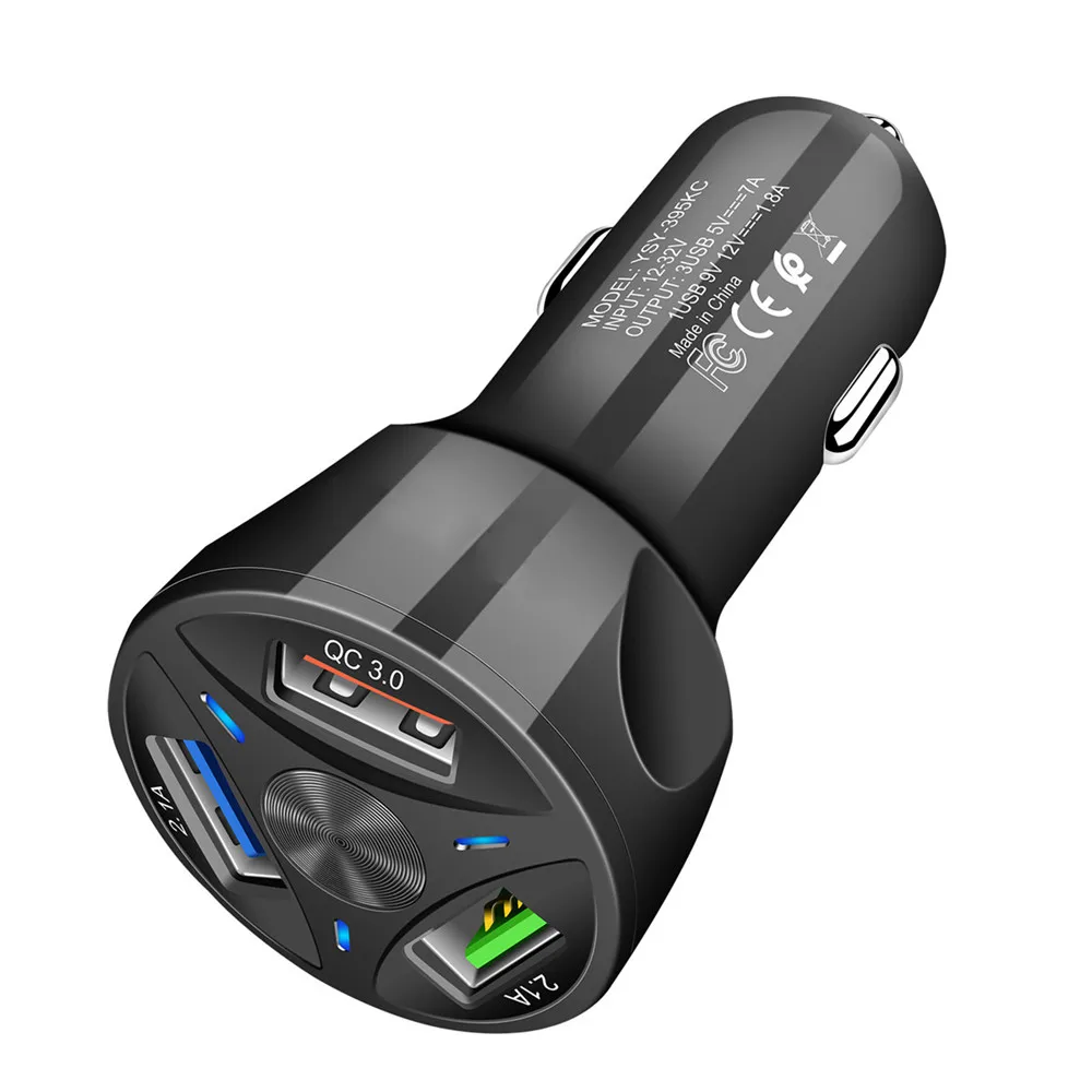 Фото 10 шт. зарядное устройство USB Quick Ccar harge 3,0 4,0, универсальное быстрое зарядное устройство в автомобиле, 3-портовое зарядное устройство для телеф... №4