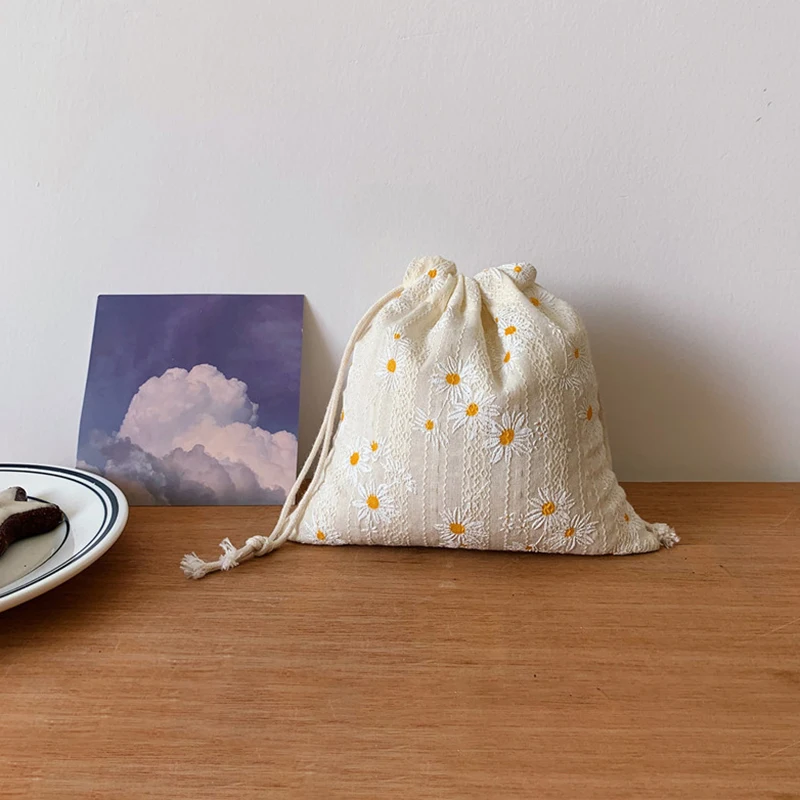 Женская сумка на шнурке из хлопчатобумажной ткани