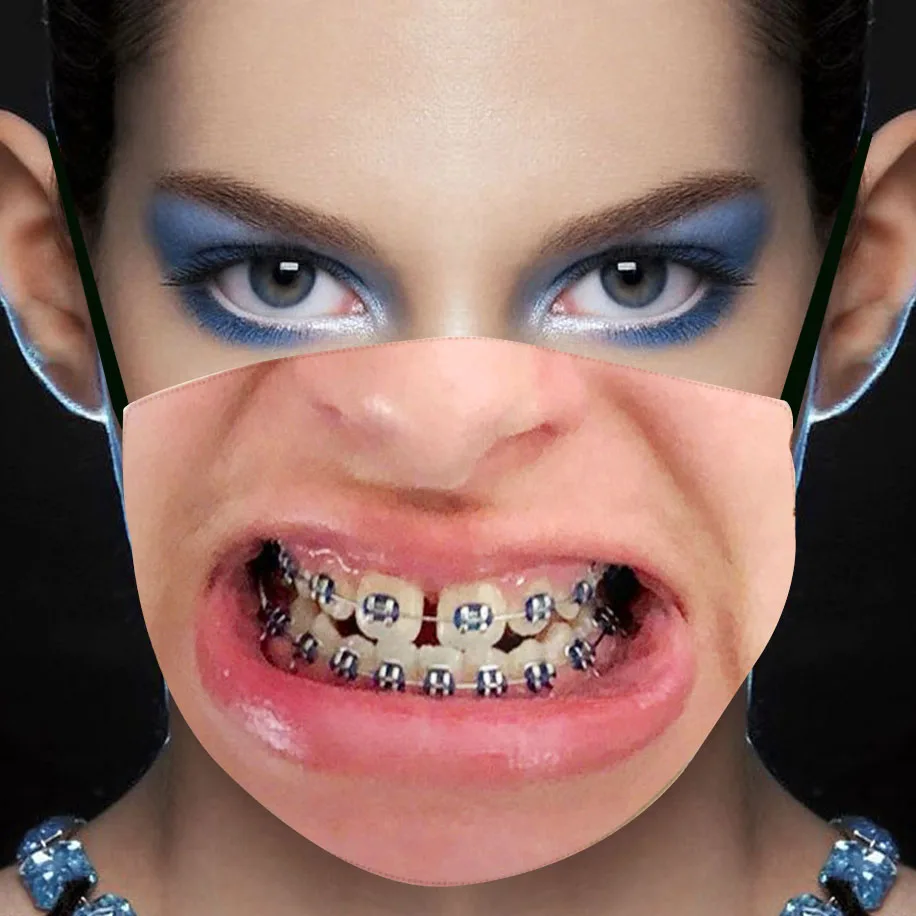 

Смешные маски для взрослых для косплея рот 3D печать большой рот лицо маска пылезащитный многоразовый Рождество Хэллоуин для женщин мужчин ...