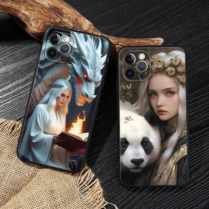 Чехол для телефона Lion Woman Animals and Girls iPhone Apple 16e 11 12 13 14 15 16 Pro Max Plus X XS силиконовый