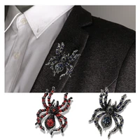 luxury big spider brooch vintage rhinestone pin for men women insect mental suit brooches pin clip fashion jewelry best gift
