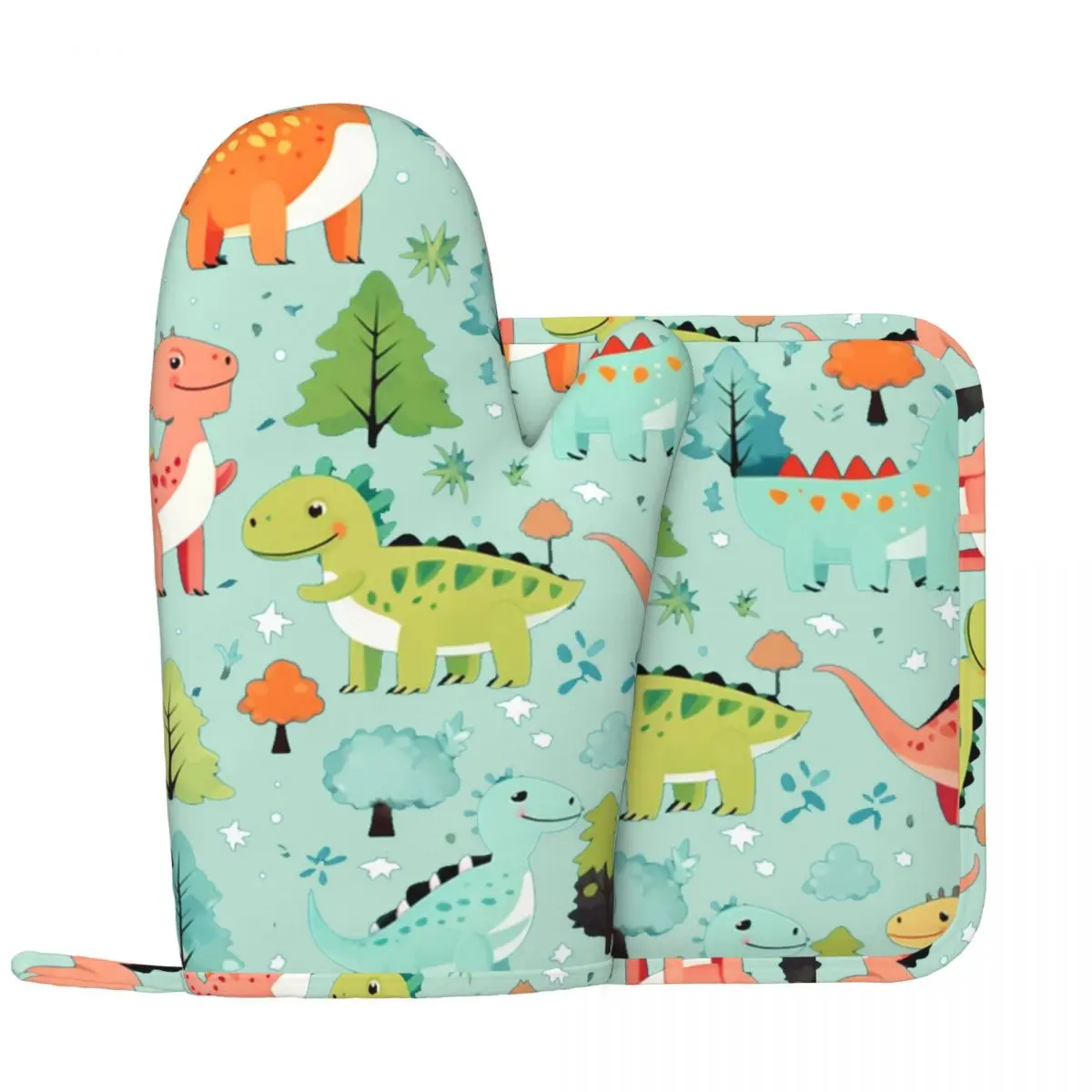 

Anime Funny Oven Mitts and Pot Holders Sets of Resistant Non Slip Kitchen Gloves for Cooking Baking Good helper in the kitchen