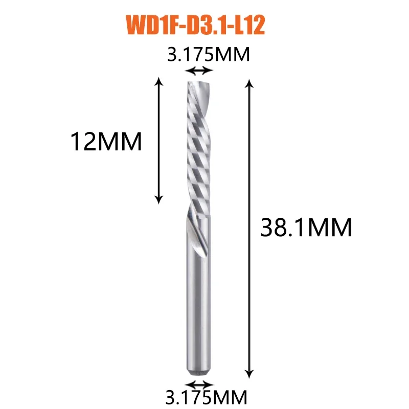 

DREANIQUE спиральная концевая фреза с одной канавкой 3,175 сплав вольфрама и кобальта