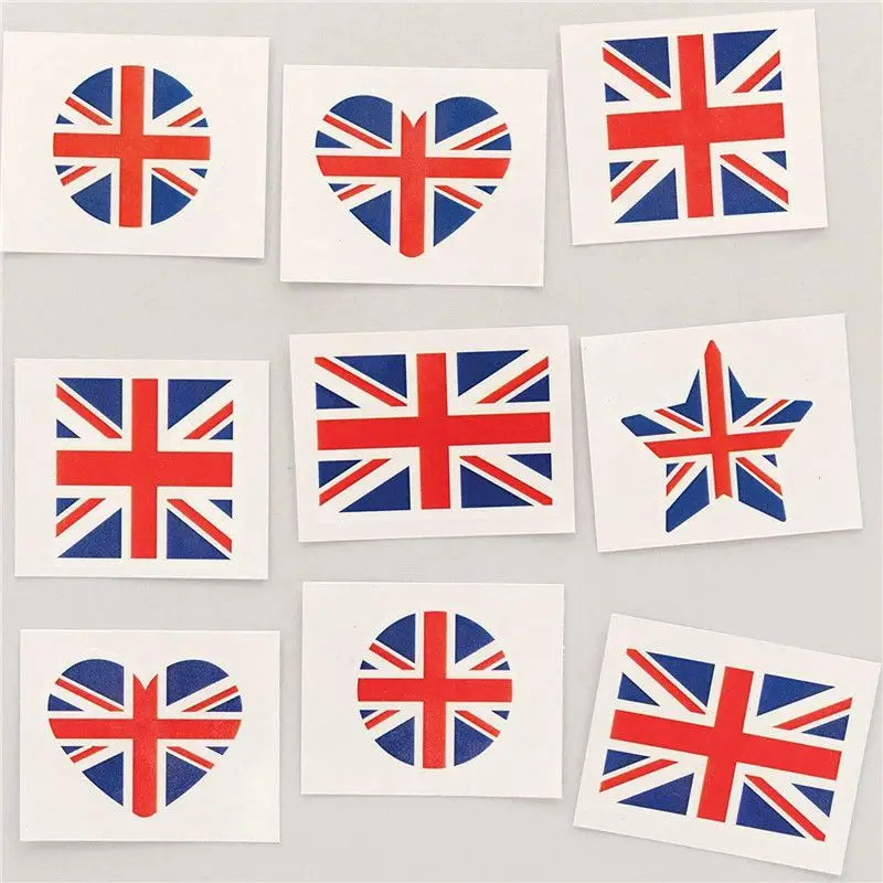 

Face Tattoos British Jubilee Red White Blue Tattoo Stickers Union Jack Flag