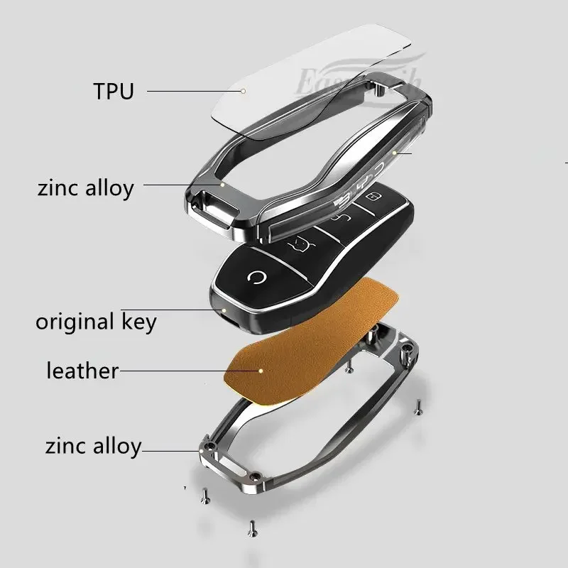 Автомобильный чехол для ключей из цинкового сплава BYD Atto 3 Han EV Dolphin прочный второй