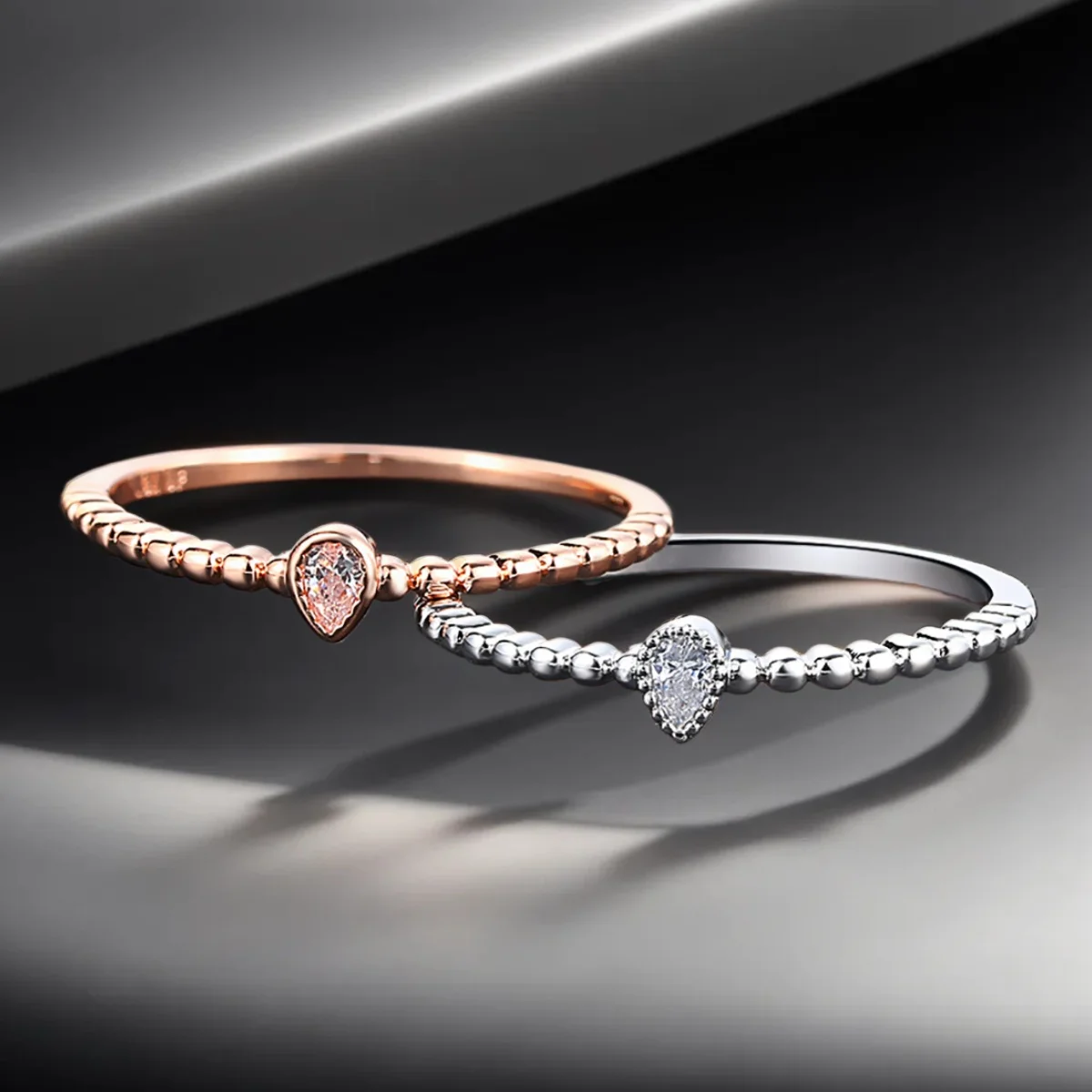 Модные простые тонкие кольца с кристаллами для женщин изящное кольцо AAA + CZ цвет