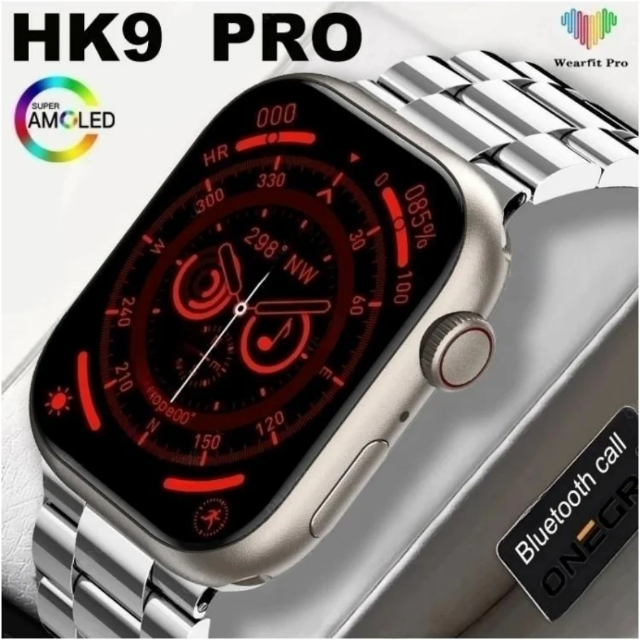 

New HK9 Pro Max Smart Watch 2.02″AMOLED HD Screen Compass NFC Bluetooth Call Men Woman Smartwatch 2023 Series 8 For Apple Watch