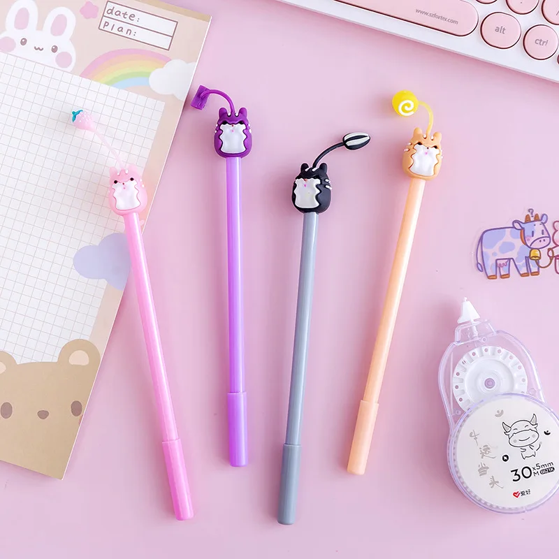 36PCS Wholesale Gift Prize Christmas Gift Cute Cartoon Mole Food Pendant Gel Pen Student Stationery Wholesale