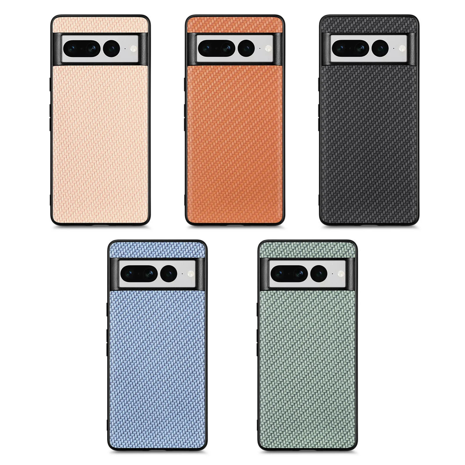 

Leather Case for Google Pixel 7 Pro 5G Hard PC and Soft TPU Shockproof Case Carbon Fibre Phone Case Supports Wireless Charging