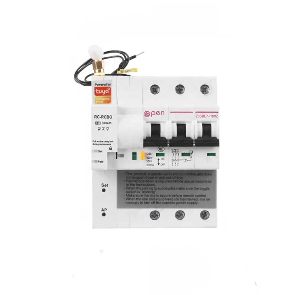 

3P three phases WiFI energy monitoring circuit breaker with Alexa and home