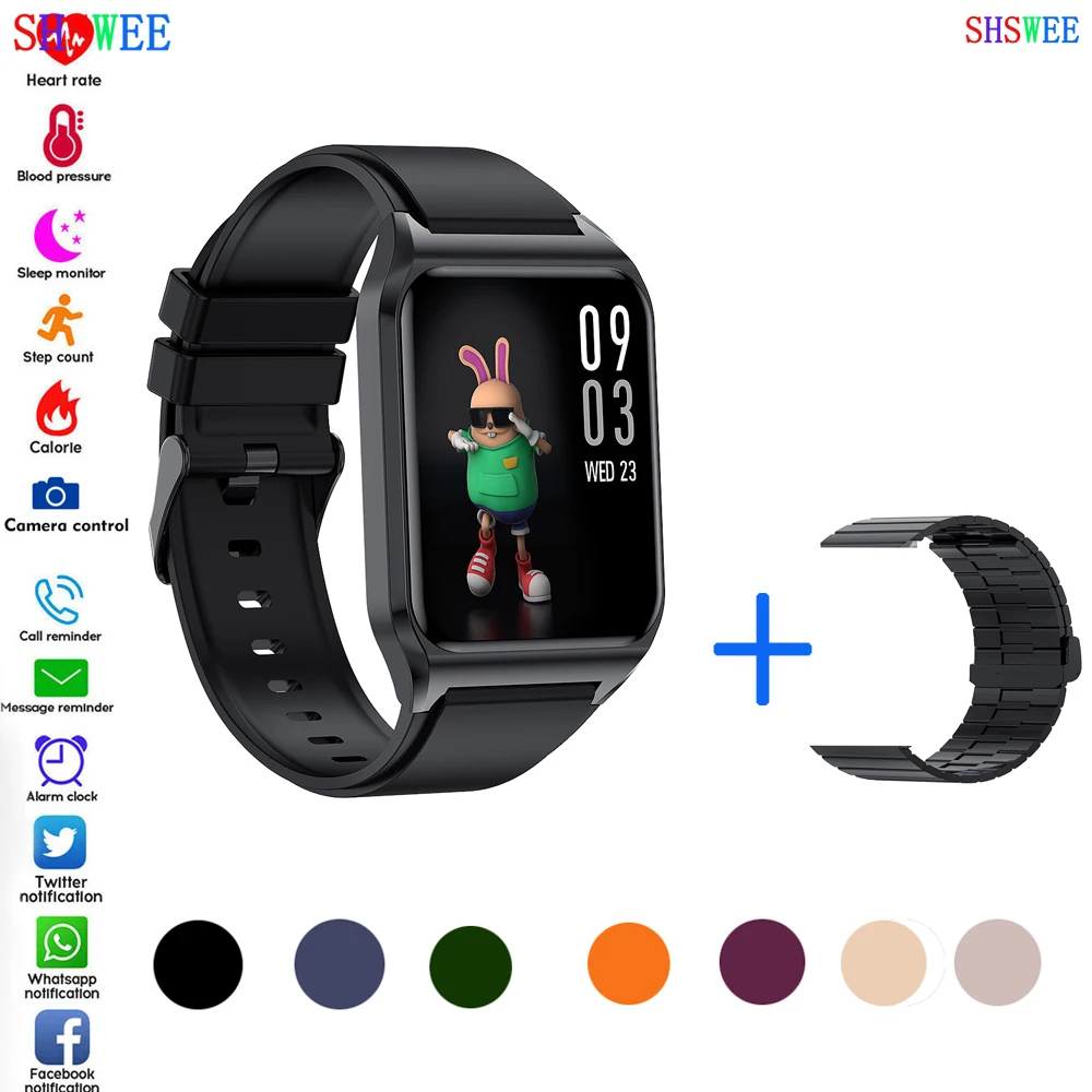 

SHSWEE H60 Smart Watch for Women 2022 1.69'' Smartwatch Men Bluetooth Call IP68 Heart Rate Monitor Fitness Sport for Android IOS