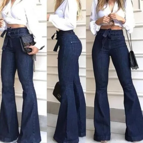 

2023 Autumn Women Jeans Denim High Waist Wide Leg Jeans Pants Fashion Ladies Fall Skinny Vintage Flare Trousers Loose Streetwear