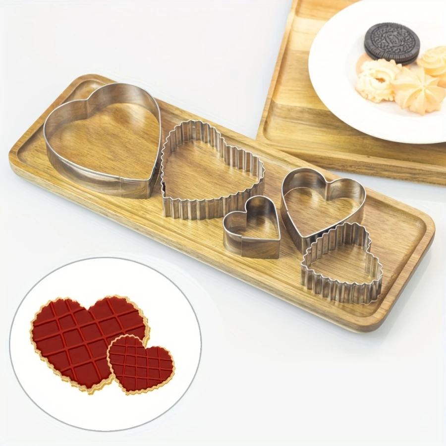 Набор из 5 формочек для печенья в форме сердца нержавеющей стали форма на день