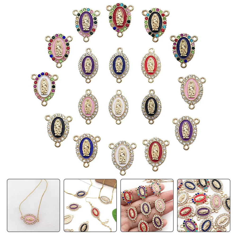 

18 Pcs Our Lady Pendant Charms DIY Jewelry Guadalupe Necklace Self Made Earrings Pendants Zinc Alloy Making Miss Floral Women