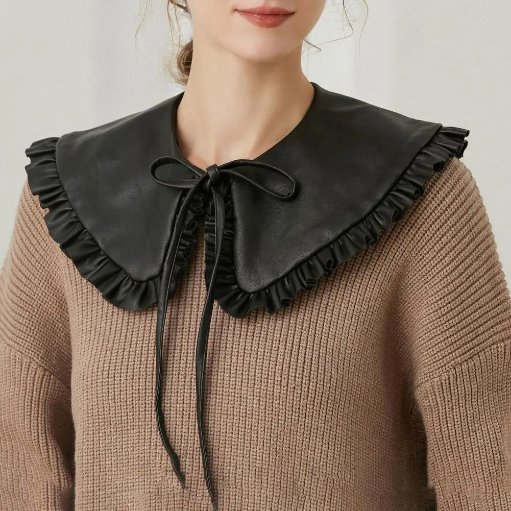 Bib with ruffles. плотный воротник. лавандовая футболка поверх рубашки корейская мода. фальшивый воротник. Bon99 korean.