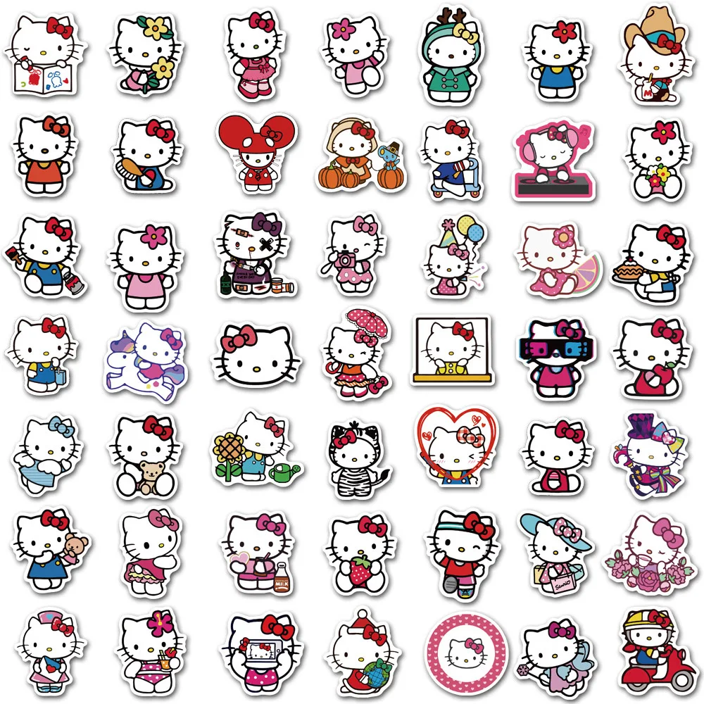 10/30/50/100pcs Kawaii Hello Kitty Sticker for Girls Kid Waterproof Cute Cartoon Decal DIY Scrapbooking Travel Case Laptop Diary images - 6