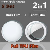 5 set 2 in 1 hd tpu film for airtag key finder protective films for airtags touch screen adhesive hd ultra clear round tpu cover