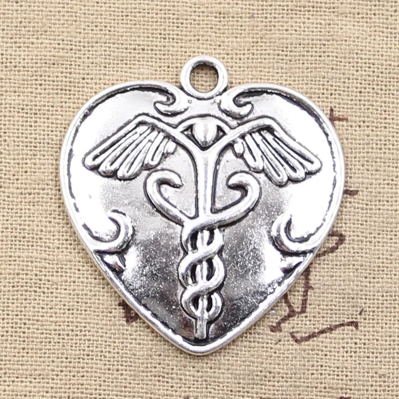 4 шт., подвески в форме сердца, 42x40 мм