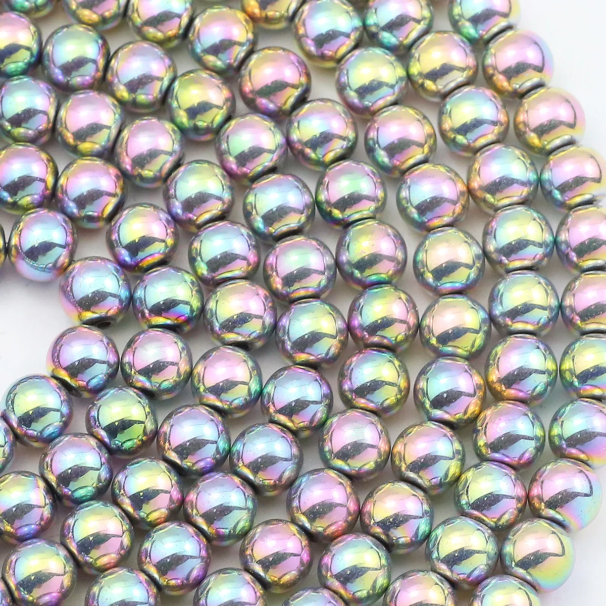 Гладкие круглые красочные гематитовые каменные свободные бусины 2/3/4/6/8/10 мм для