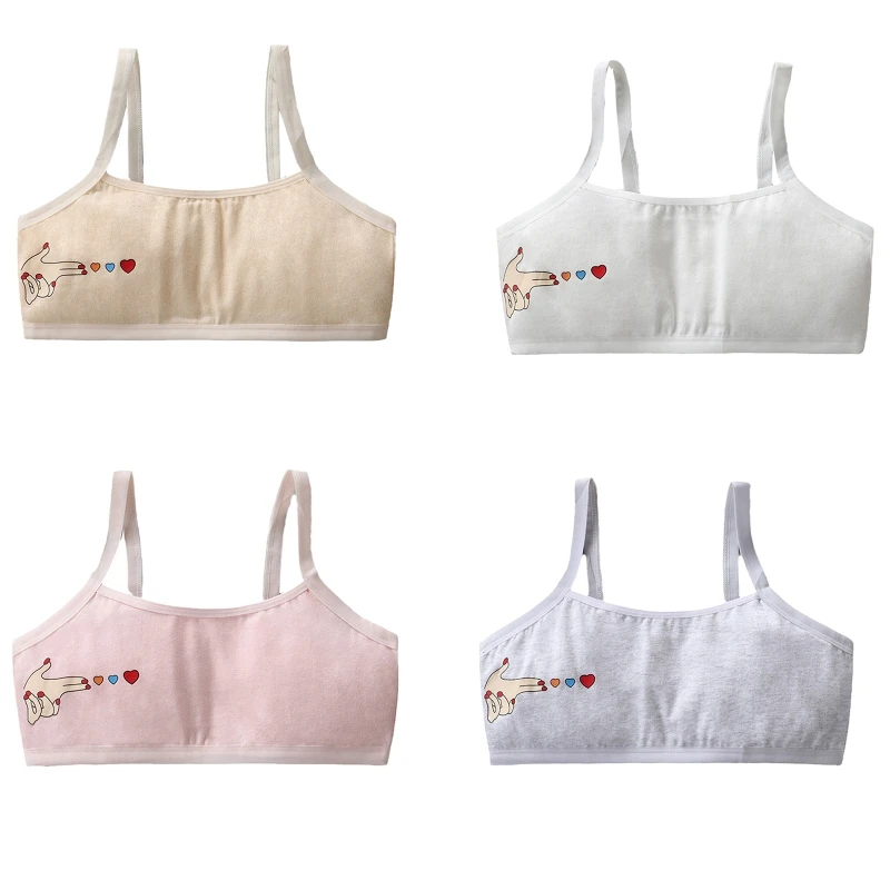 

Girls Padded Training Bras Crop Comfortable Camisole Bra Bralettes Sports Bra with Spaghetti Straps