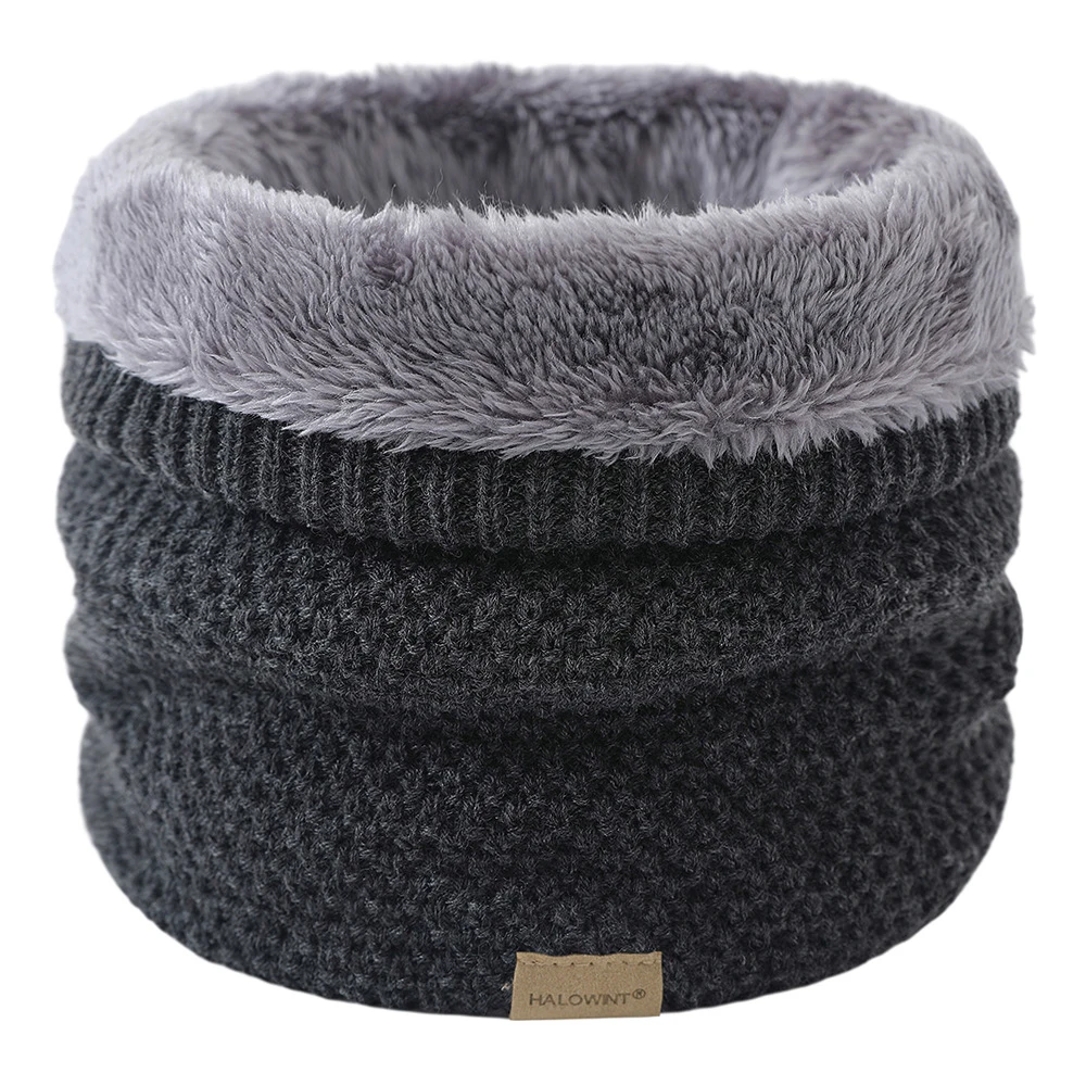 

Winter Warm Plush Snood Neck Scarves Outdoor Ski Windproof Face Mask Muffler Wool Knitting Thicken Ring Scarf Bandana Handmade