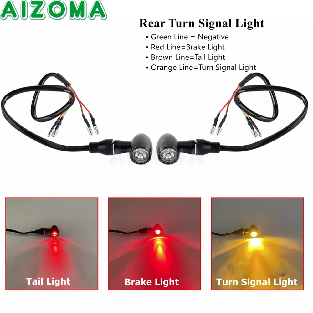 

Универсальные мотоциклетные светодиодные мини-указатели поворота, 8 мм, передний и задний индикаторы, стоп-сигнал для ходовых огней Harley, Honda, Suzuki, Yamaha