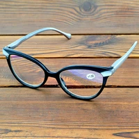 cat eye frame full rim spring hinge spectacles multi coated red lenses fashion reading glasses 0 75 to 4
