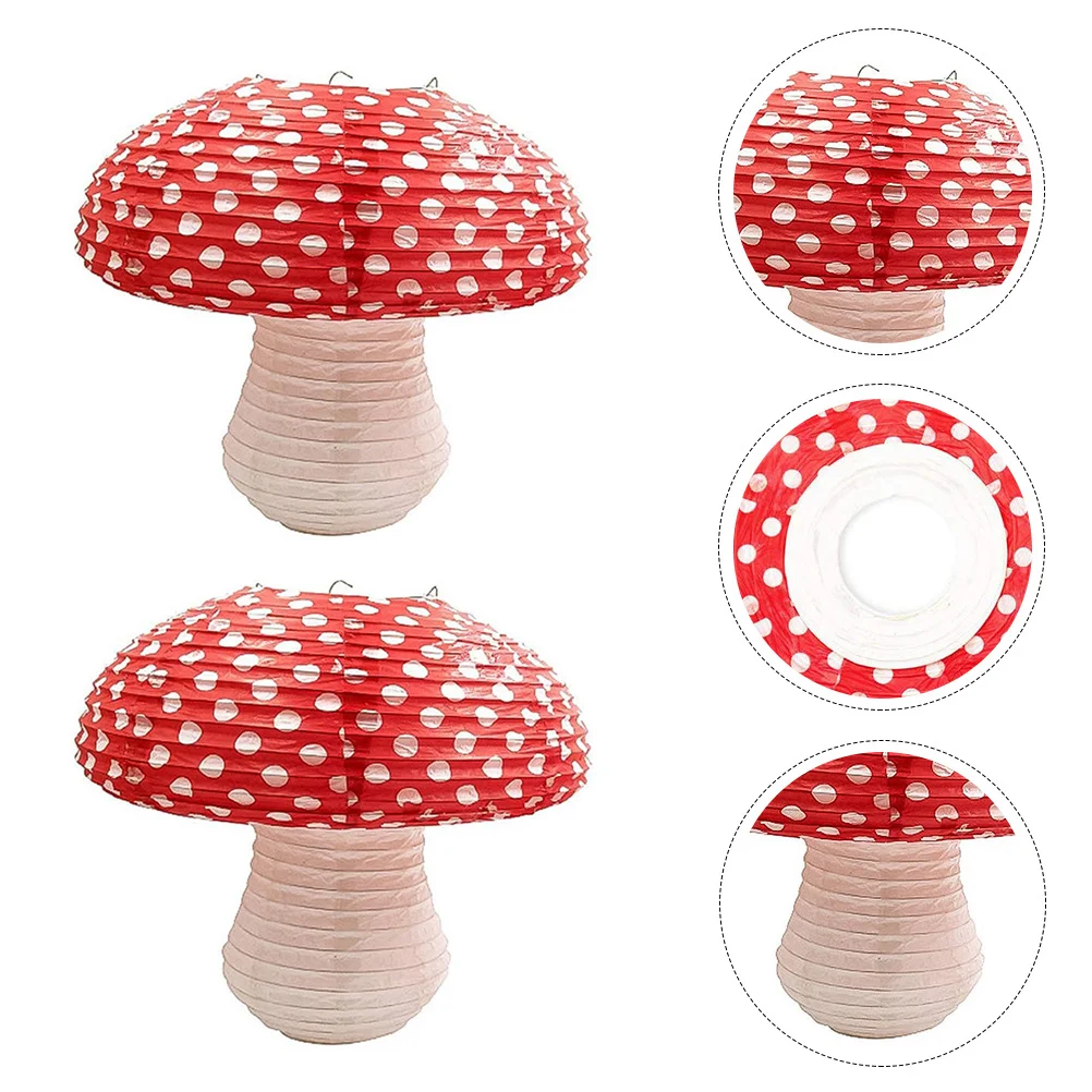

Mushroom Lantern Paper Lanterns Hanging Party Shaped Foldable Nursery Room Decoration Shower Baby Decorations Large Decor