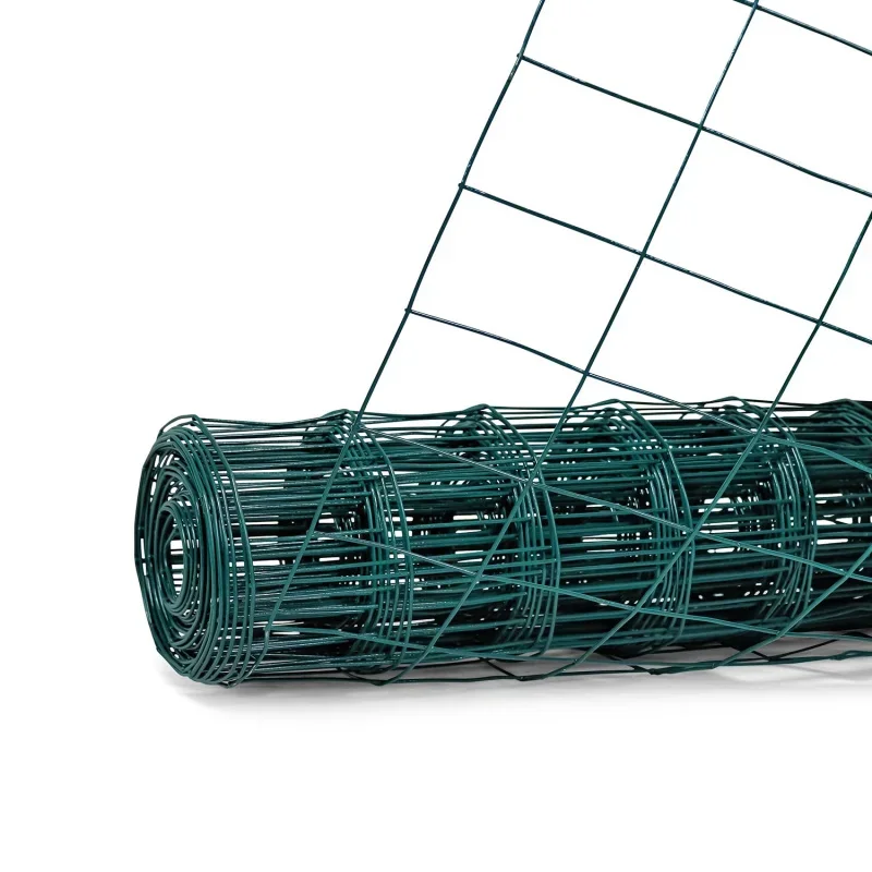 16 Gauge Green Vinyl Coated Welded Wire Mesh Size 2 inch X 3 5 ft x50 feet