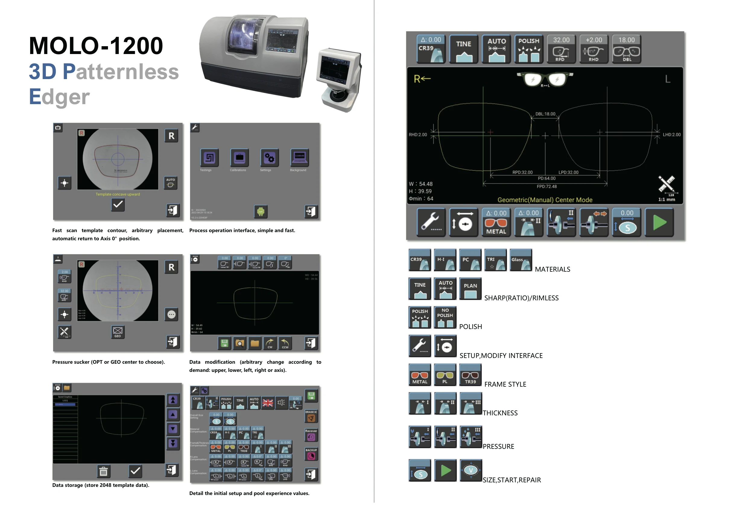Фотошлифовальная машина для оптических линз MOLO-1200 China автоматическая резка с 3d