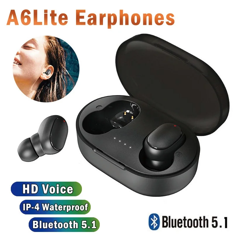 

original A6S TWS Wireless bluetooth headset 5.0 Earphone sport Earbuds Headset With Mic For Xiaomi Samsung Huawei LG smartphone