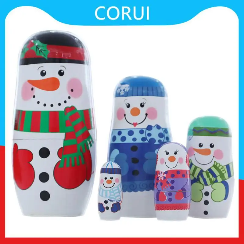 

5 Layers Matryoshka Doll Christmas Kids Girls Traditional Russian Nesting Dolls For Baby Children Gifts Home Decoration