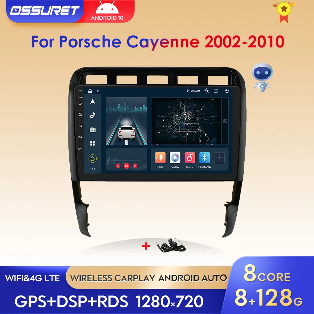 

OCTA 8+128G 2din Android Autoradio for Porsche Cayenne 2002-2010 Car Radio Multimedia Player GPS Navigation Stereo Bluetooth RDS