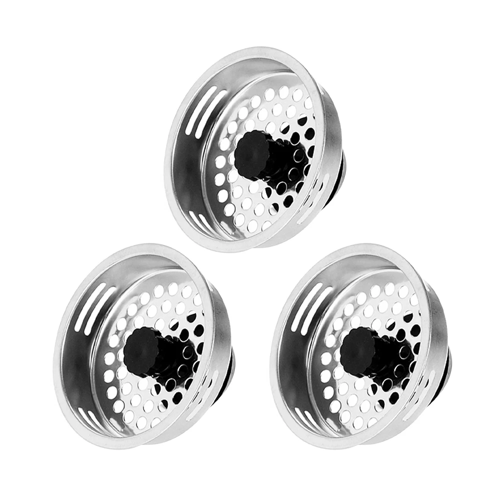 

3pcs Replacement Parts Hair Catcher Basin Waste Plug Anti Clogging Stainless Steel Kitchen Sink Strainer Drain Stopper Bathtub