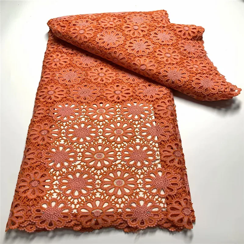 

5 ярдов, горячая Распродажа, французское кружево со стразами, африканский гипюр, тюль, шнур, Кружевная Сетка, вышитая ткань для свадебной вечеринки ZQ080105